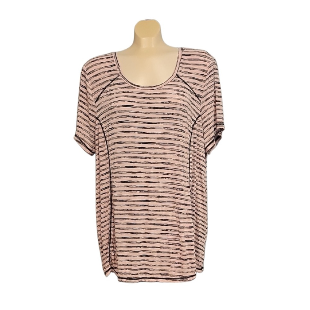 🍄 Pennington’s Striped Active Zone Pink T-Shirt, Size 2X